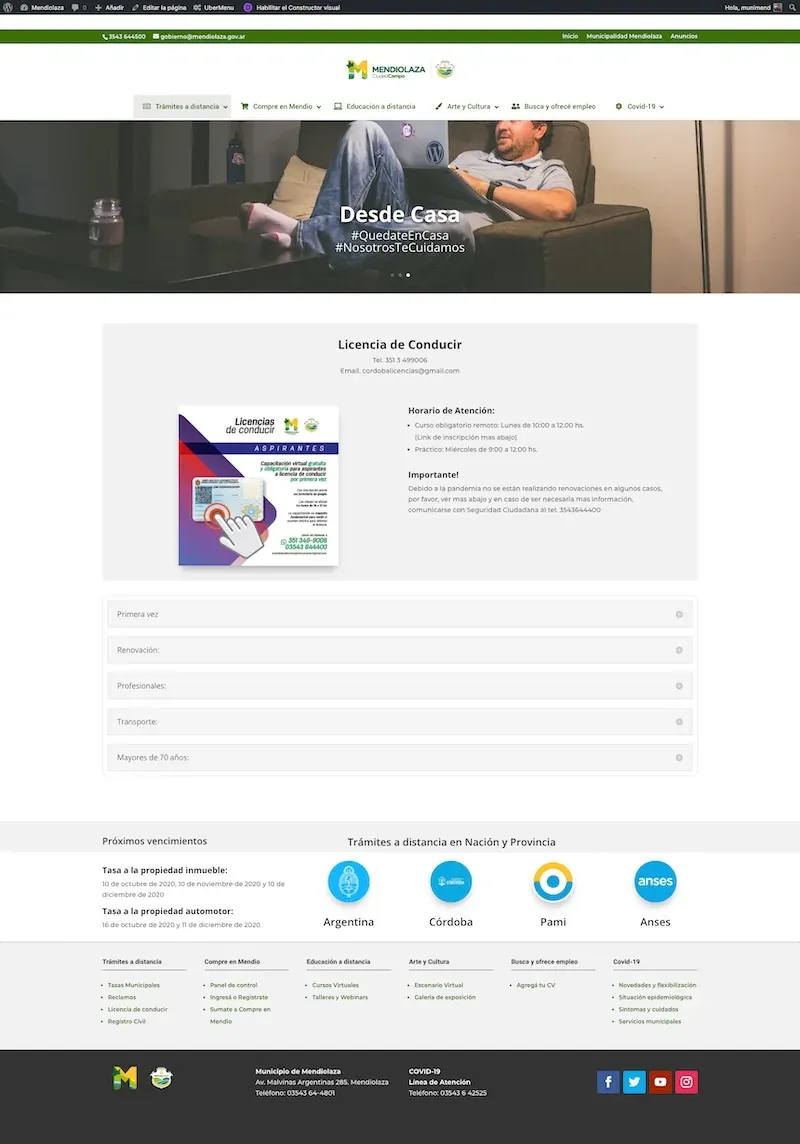 Municipality of Mendiolaza service page reference