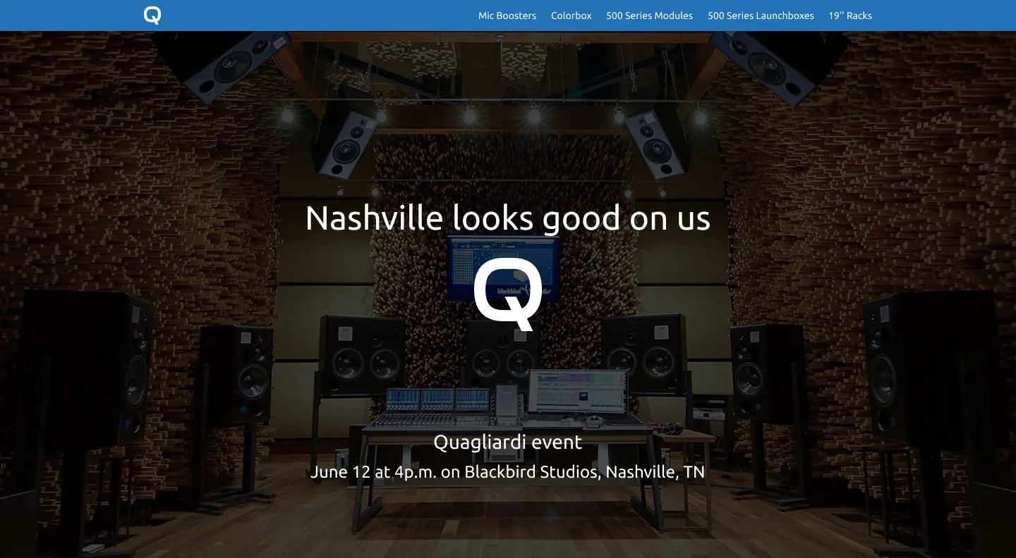 Quagliardi Audio website visual reference