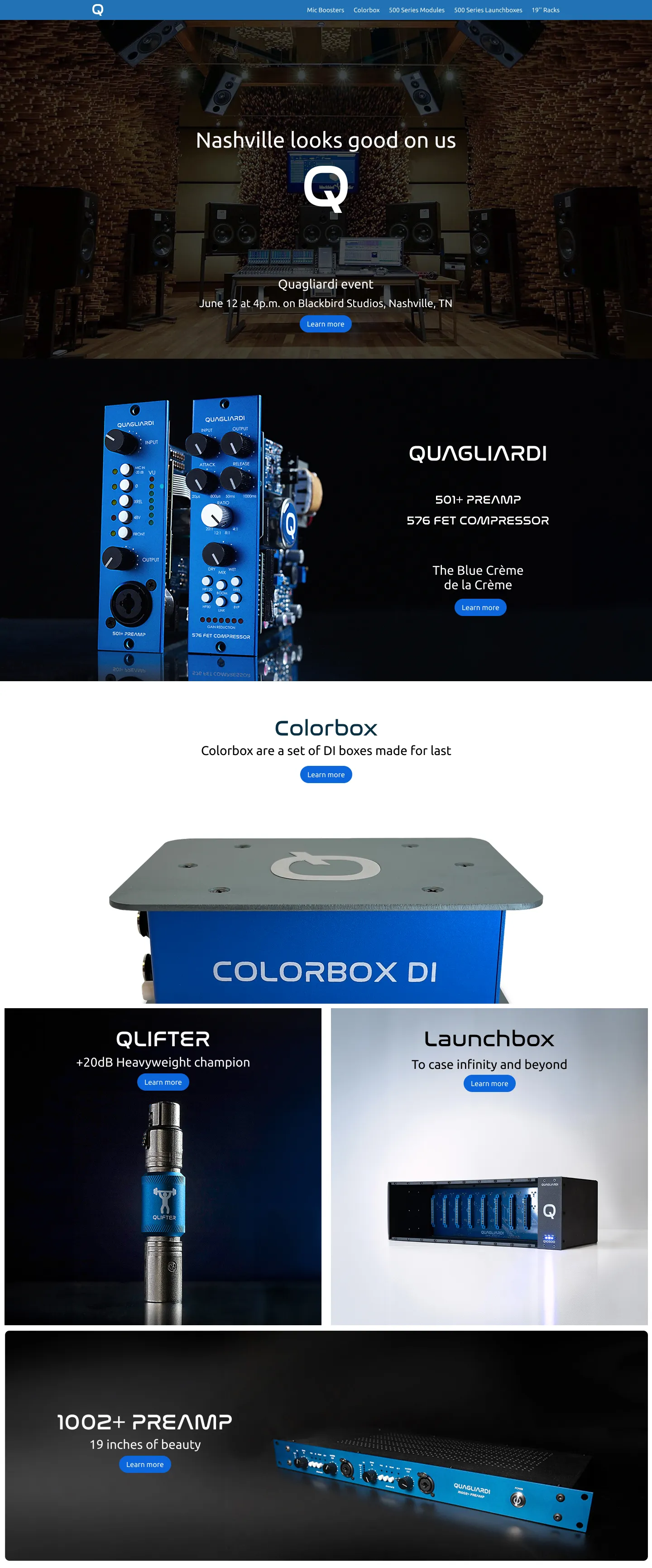 Quagliardi Audio product listing visual reference